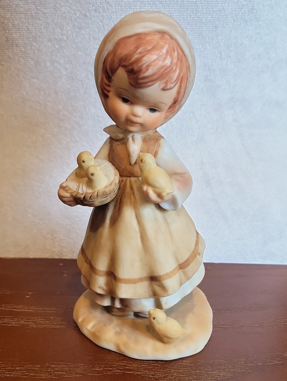 Enesco Cream and Yellow Girl Figurine with Chicks